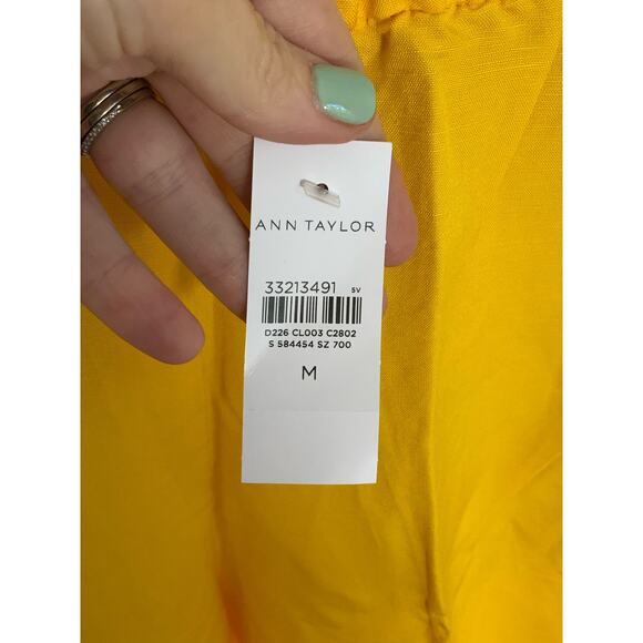 NWT Ann Taylor The Pull On Palazzo Pant in Linen- Solarium Sun - Picture 3 of 5